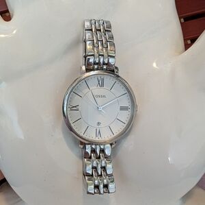 ✨ Fossil Jacqueline Silver Stainless Steel Watch - NEW BATTERY ✨